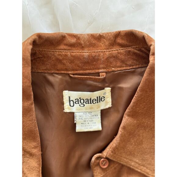Bagatelle Vintage Suede Leather Shirt Jacket (Shacket) Soft Tan Western - Picture 8 of 11